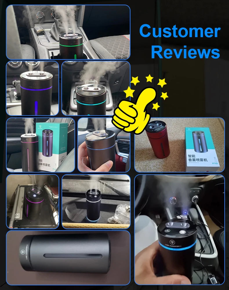 Aluminum Dual Spray Car Humidifier with Essential Oil Diffuser – Air Freshener for Auto & Room
