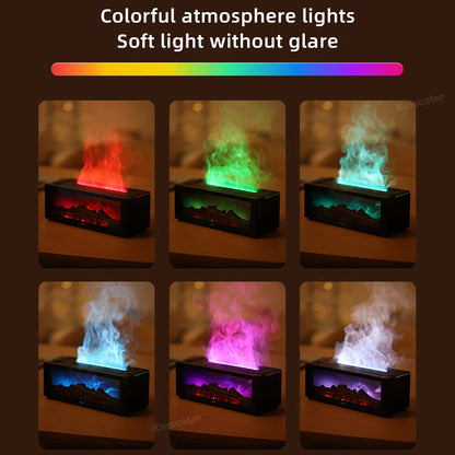 Fireplace Style Aroma Diffuser – Quiet Mist & LED Flame Effect
