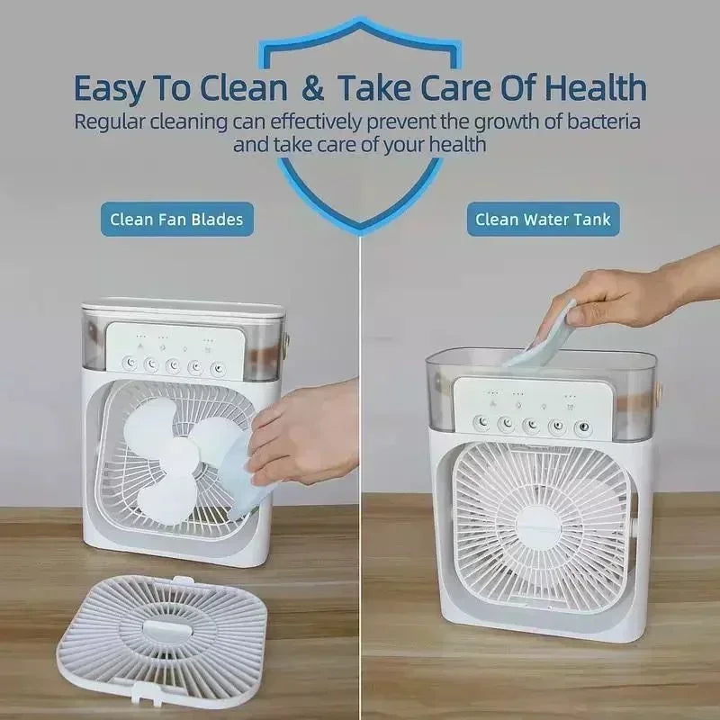 BreezeLite Portable AC – Mini Air Cooler with Humidifier and LED Night Lamp