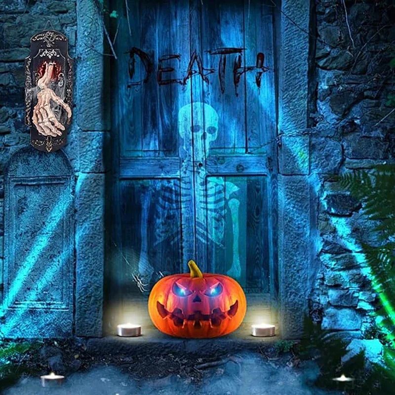 2025 New Halloween Animatronic Doorbell – Glowing Skeleton Hands with Spooky Sound