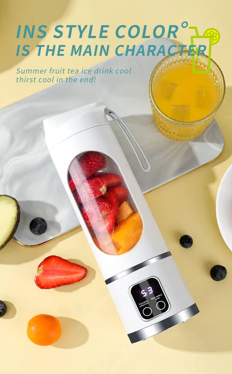 Portable Juice Blender – 450ML Large Capacity, Strong Motor, Crushed Ice & Charging