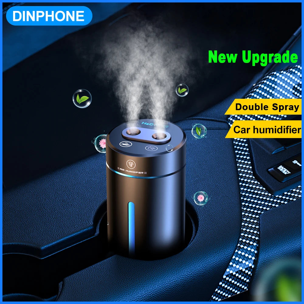 Aluminum Dual Spray Car Humidifier with Essential Oil Diffuser – Air Freshener for Auto & Room
