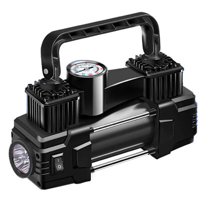 High-Pressure 12V Car Air Pump – Dual Cylinder Electric Tire Inflator with LED