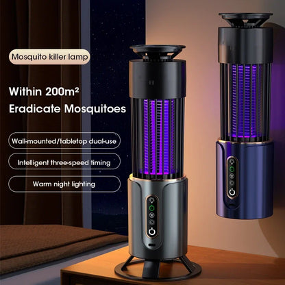 Multifunctional Mosquito Killer Lamp with Fly Trap & Swatter – USB Powered & Portable