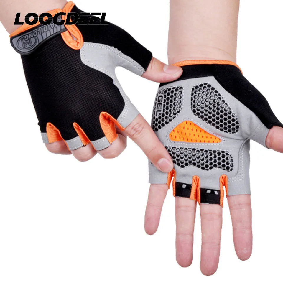 ShockGuard Fingerless Bike Gloves – Anti-Sweat & Non-Slip for Sports & Cycling
