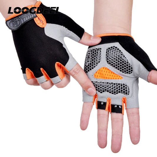 ShockGuard Fingerless Bike Gloves – Anti-Sweat & Non-Slip for Sports & Cycling