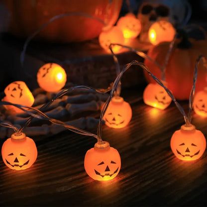 LED Halloween Decoration String – Pumpkin, Skull & Eyeball Lights for Horror Night