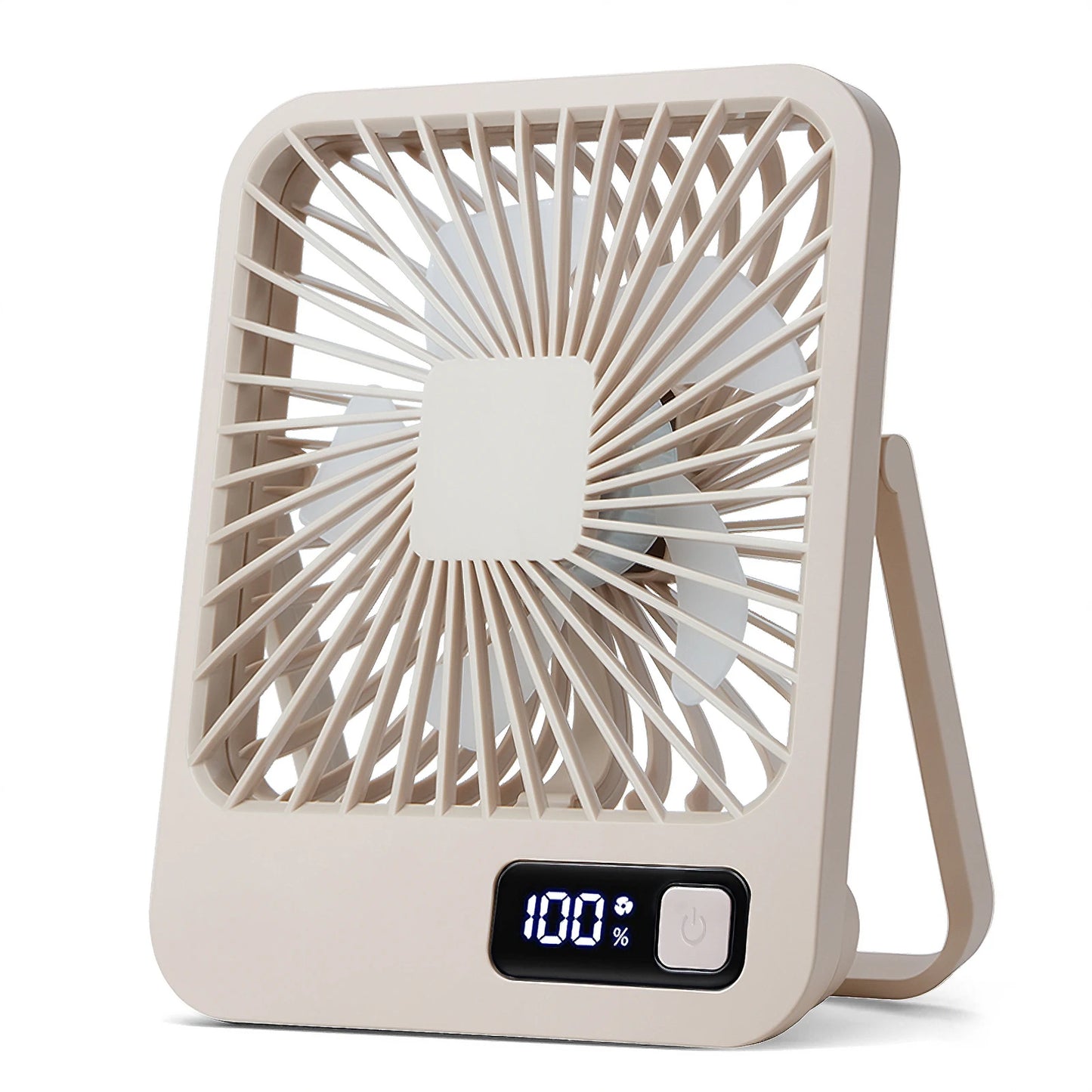 180° Folding USB Fan – Personal Desk Fan with Battery Display & 5 Speed Modes