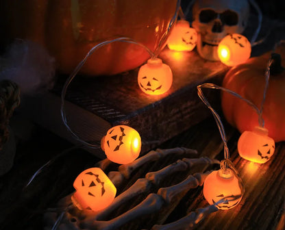 LED Halloween Decoration String – Pumpkin, Skull & Eyeball Lights for Horror Night