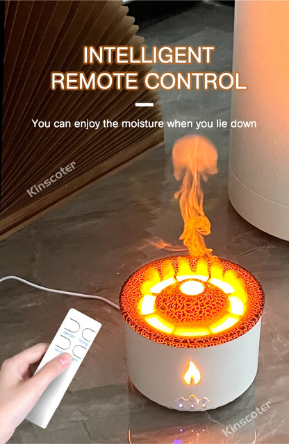 Volcano Flame Essential Oil Diffuser – 360ml Ultrasonic Aromatherapy Humidifier