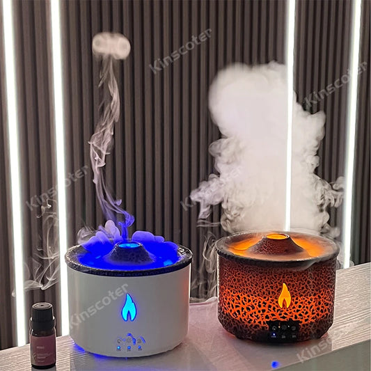 Volcano Flame Essential Oil Diffuser – 360ml Ultrasonic Aromatherapy Humidifier