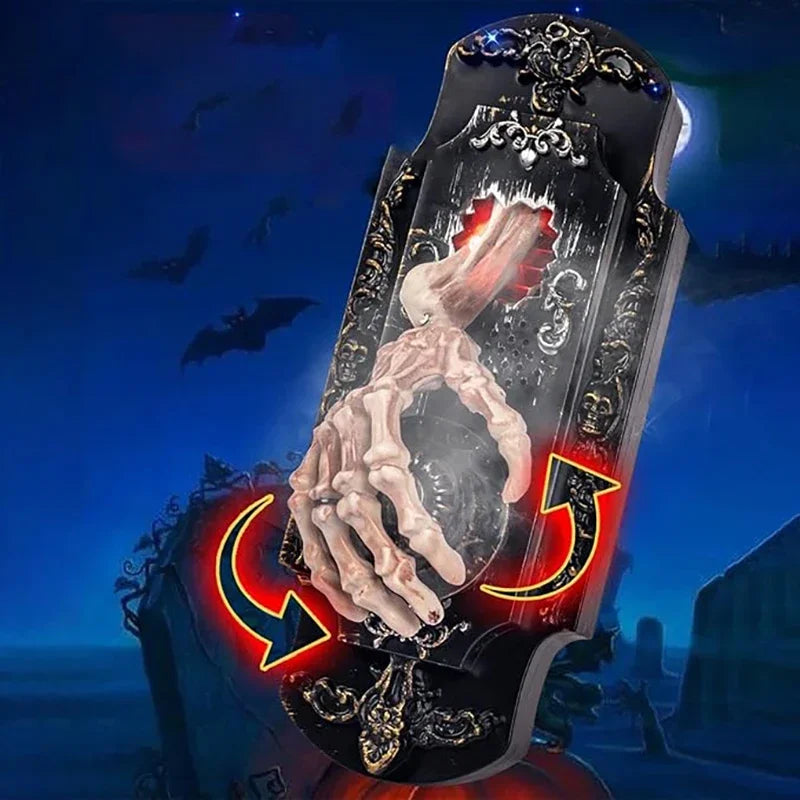 2025 New Halloween Animatronic Doorbell – Glowing Skeleton Hands with Spooky Sound