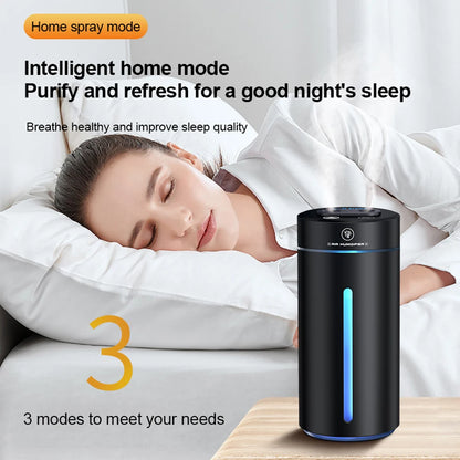 Aluminum Dual Spray Car Humidifier with Essential Oil Diffuser – Air Freshener for Auto & Room