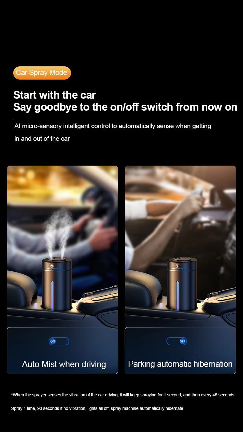 Aluminum Dual Spray Car Humidifier with Essential Oil Diffuser – Air Freshener for Auto & Room