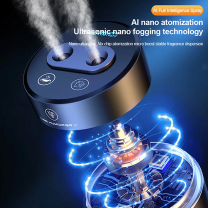 Aluminum Dual Spray Car Humidifier with Essential Oil Diffuser – Air Freshener for Auto & Room