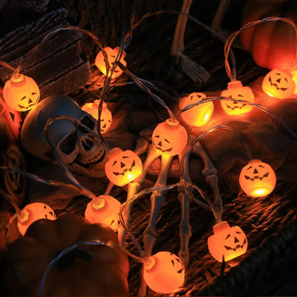 LED Halloween Decoration String – Pumpkin, Skull & Eyeball Lights for Horror Night