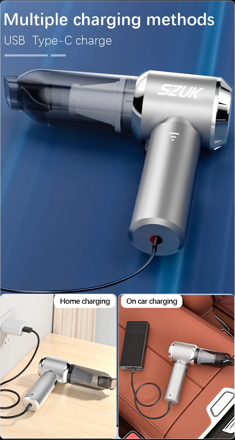 Wireless Mini Car Vacuum – Ultra Strong Suction, Portable & Powerful