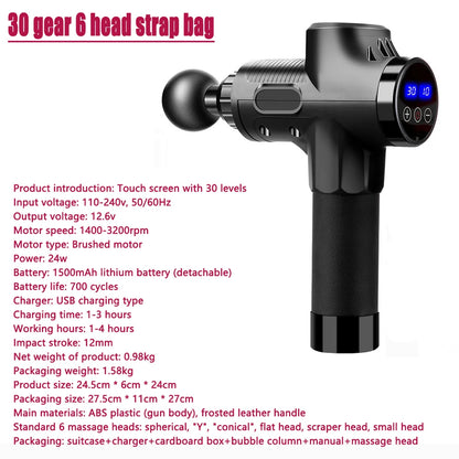 Portable Massage Gun – Handheld Percussion Massager for Muscle Recovery & Relaxation