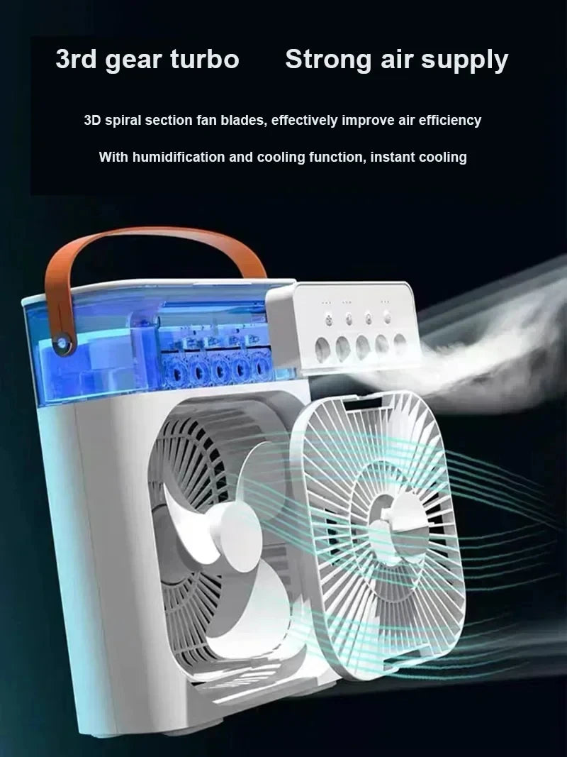 BreezeLite Portable AC – Mini Air Cooler with Humidifier and LED Night Lamp