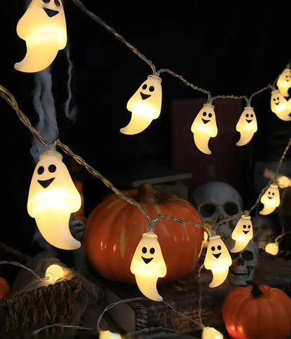 LED Halloween Decoration String – Pumpkin, Skull & Eyeball Lights for Horror Night
