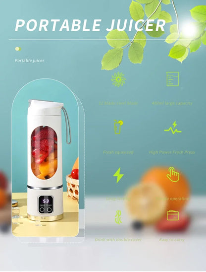 Portable Juice Blender – 450ML Large Capacity, Strong Motor, Crushed Ice & Charging
