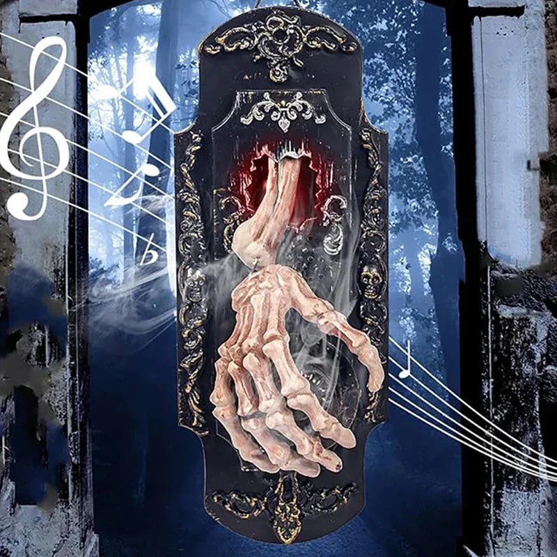 2025 New Halloween Animatronic Doorbell – Glowing Skeleton Hands with Spooky Sound