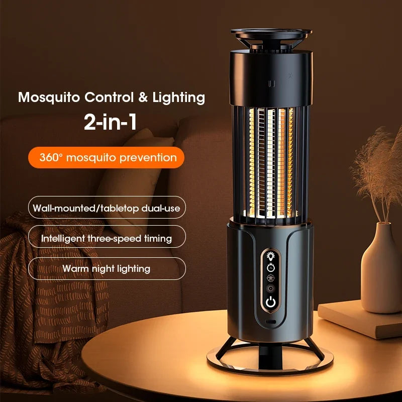 Multifunctional Mosquito Killer Lamp with Fly Trap & Swatter – USB Powered & Portable
