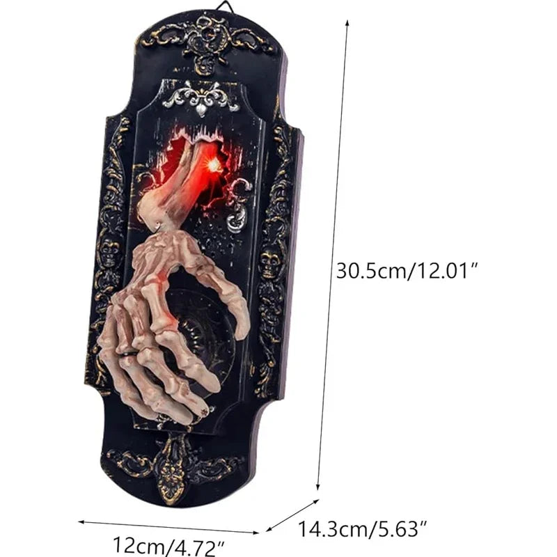 2025 New Halloween Animatronic Doorbell – Glowing Skeleton Hands with Spooky Sound