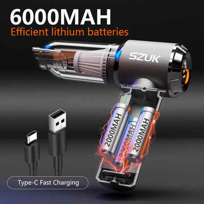 Wireless Mini Car Vacuum – Ultra Strong Suction, Portable & Powerful