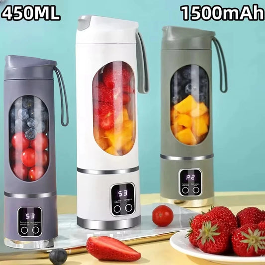 Portable Juice Blender – 450ML Large Capacity, Strong Motor, Crushed Ice & Charging
