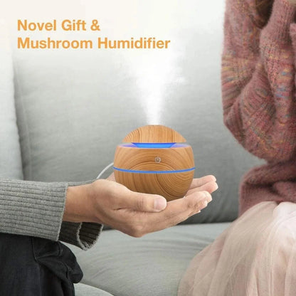 Electric Essential Oil Diffuser – Wooden Ultrasonic Air Humidifier for Home