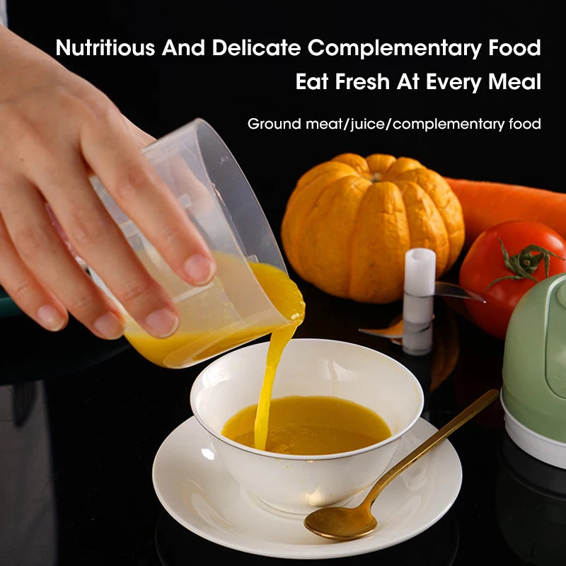 Portable Mini Food Chopper – Electric Garlic Crusher & Meat Grinder (250ml)