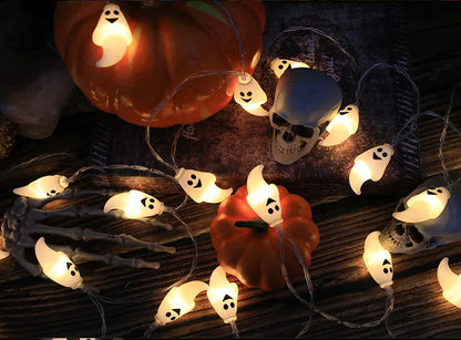 LED Halloween Decoration String – Pumpkin, Skull & Eyeball Lights for Horror Night