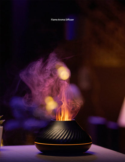 Volcanic Flame Aroma Diffuser – LED Essential Oil Humidifier
