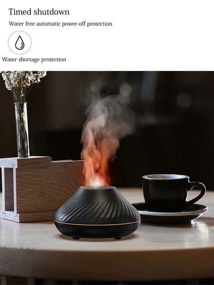 Volcanic Flame Aroma Diffuser – LED Essential Oil Humidifier