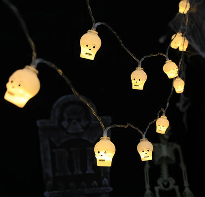 LED Halloween Decoration String – Pumpkin, Skull & Eyeball Lights for Horror Night