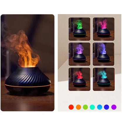 Volcanic Flame Aroma Diffuser – LED Essential Oil Humidifier