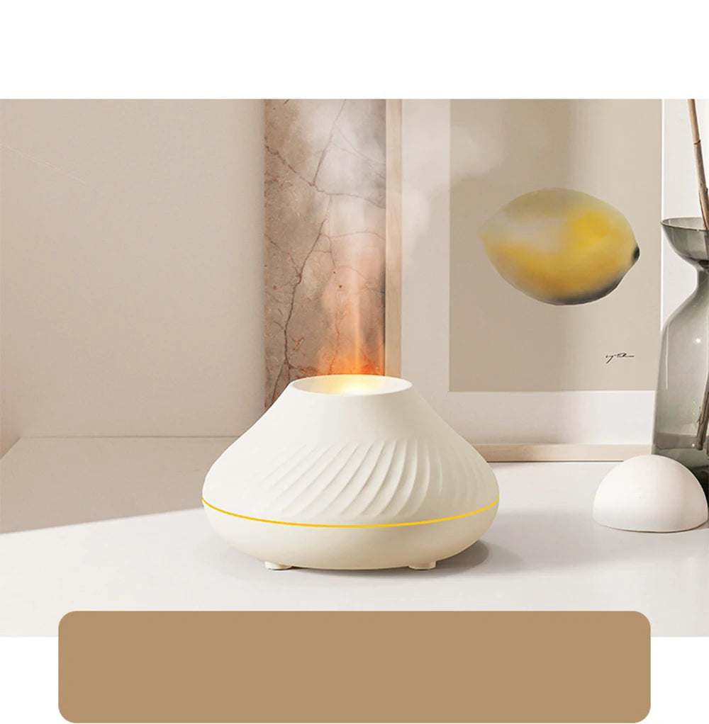 Volcanic Flame Aroma Diffuser – LED Essential Oil Humidifier