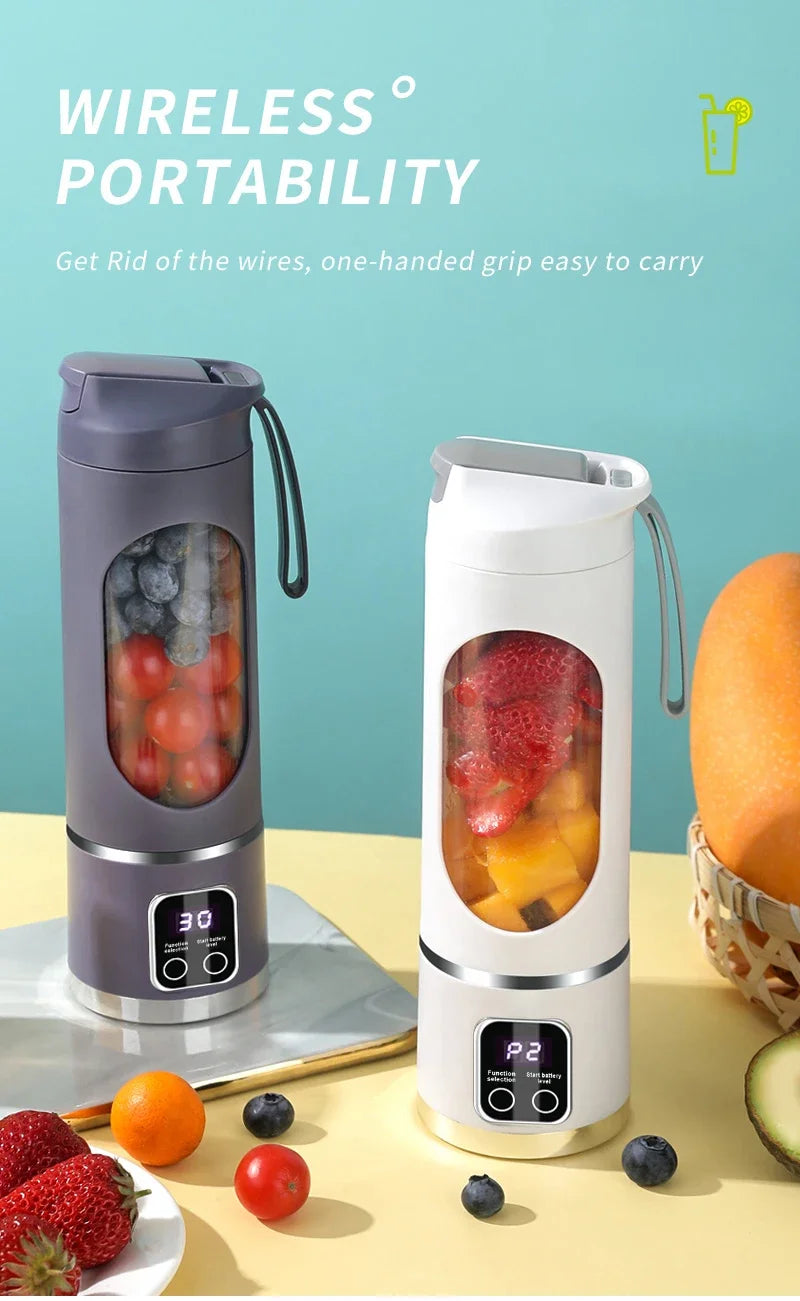 Portable Juice Blender – 450ML Large Capacity, Strong Motor, Crushed Ice & Charging