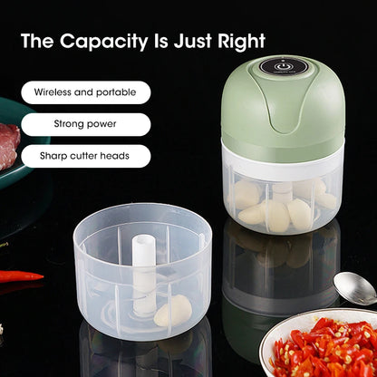 Portable Mini Food Chopper – Electric Garlic Crusher & Meat Grinder (250ml)