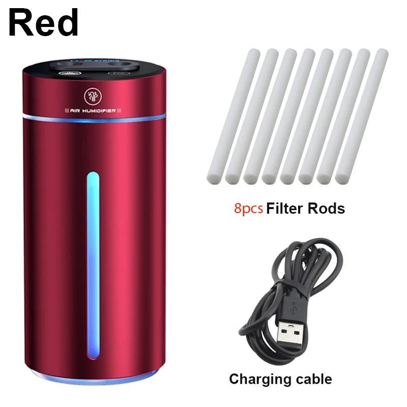 Aluminum Dual Spray Car Humidifier with Essential Oil Diffuser – Air Freshener for Auto & Room