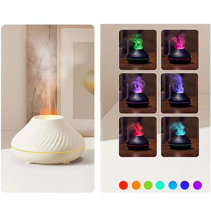 Volcanic Flame Aroma Diffuser – LED Essential Oil Humidifier