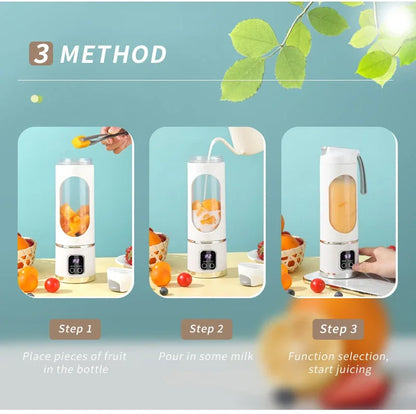 Portable Juice Blender – 450ML Large Capacity, Strong Motor, Crushed Ice & Charging