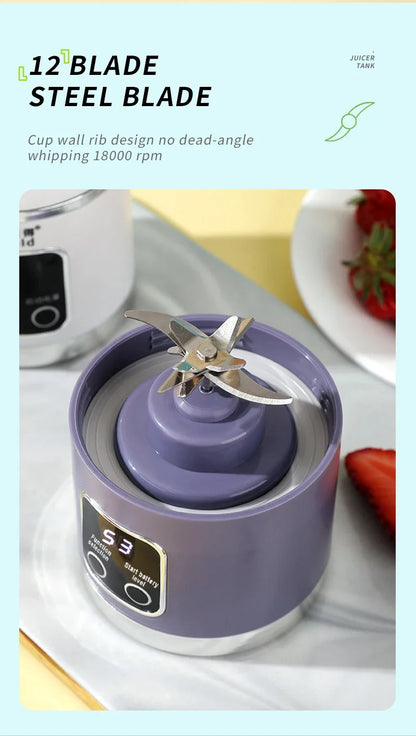 Portable Juice Blender – 450ML Large Capacity, Strong Motor, Crushed Ice & Charging