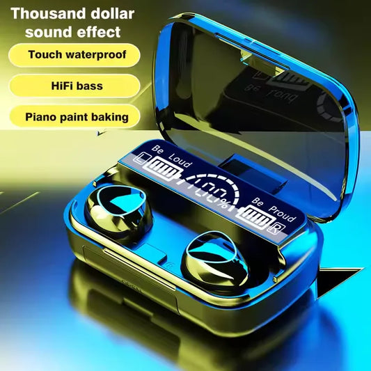 New M10 Wireless Earbuds – Bluetooth Headset with Charging Case, Clear Sound for Music & Gaming, Sport Fit