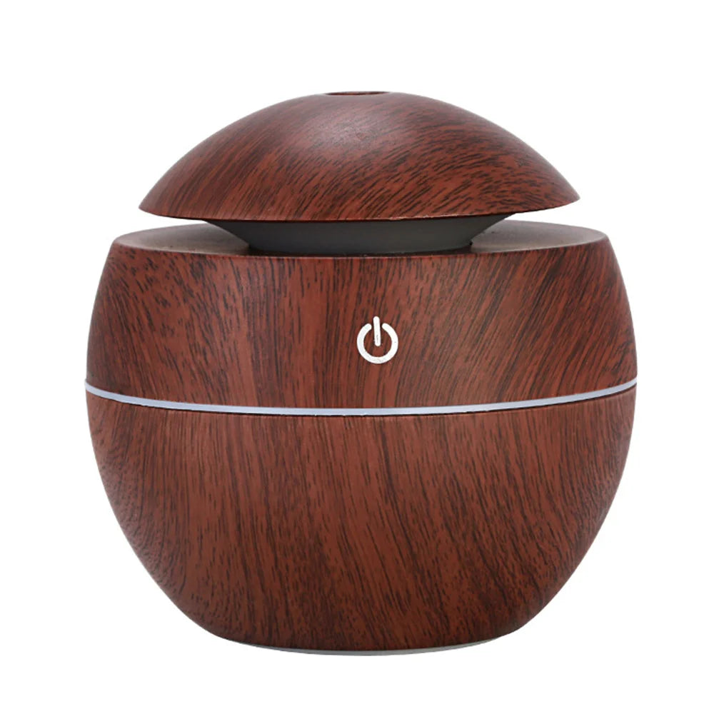 Electric Essential Oil Diffuser – Wooden Ultrasonic Air Humidifier for Home
