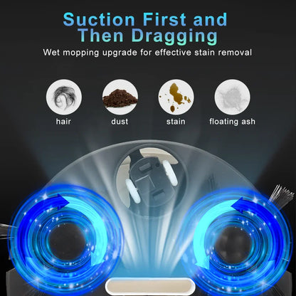 White-Post 3-in-1 Auto Cleaning Robot – Vacuum, Sweep, Mop with Smart Navigation