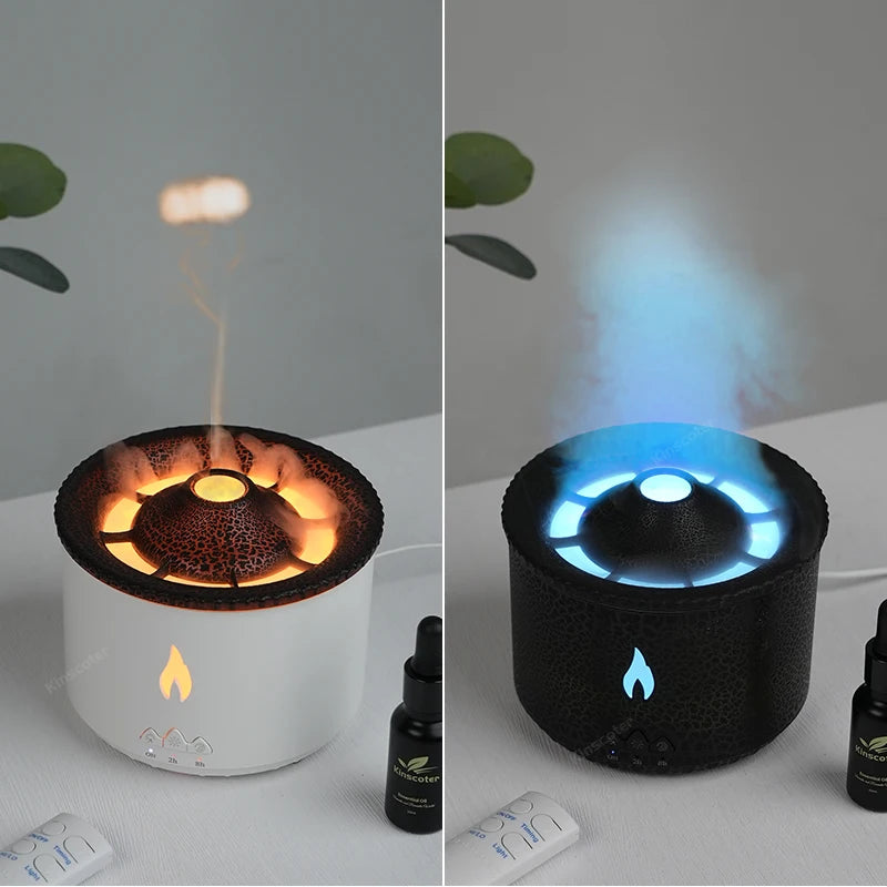 Volcano Flame Essential Oil Diffuser – 360ml Ultrasonic Aromatherapy Humidifier