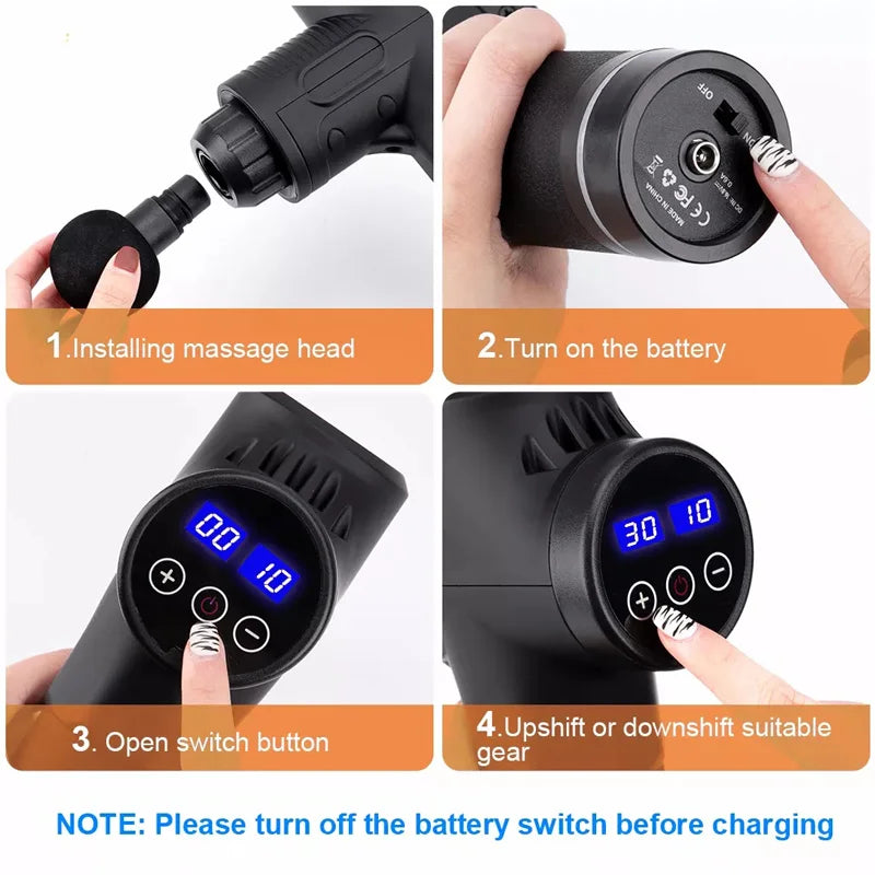Portable Massage Gun – Handheld Percussion Massager for Muscle Recovery & Relaxation