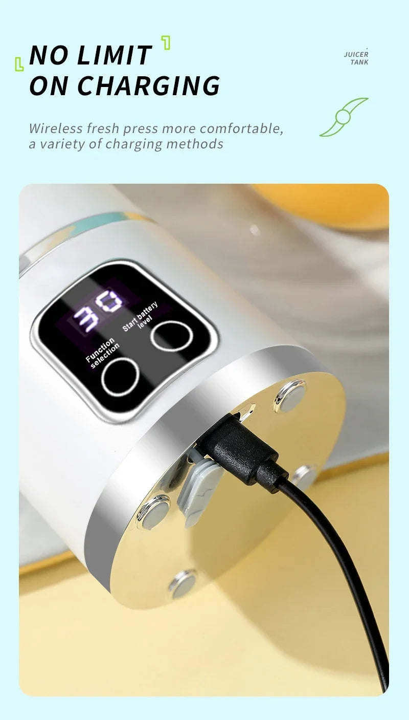Portable Juice Blender – 450ML Large Capacity, Strong Motor, Crushed Ice & Charging
